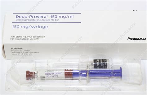 Depo-Provera injection - Stock Image - C005/1860 - Science Photo Library