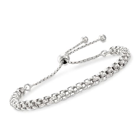 Italian Sterling Silver Mesh Bolo Bracelet Ross Simons