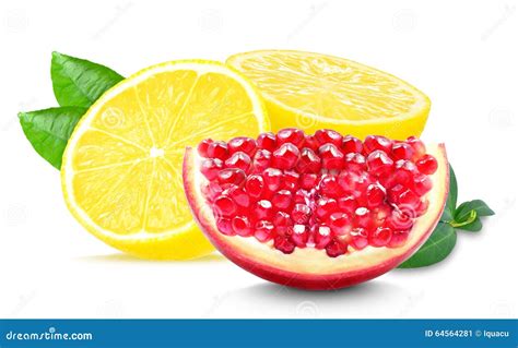 Lemon And Pomegranate Stock Image Image Of Lemon Juicy 64564281