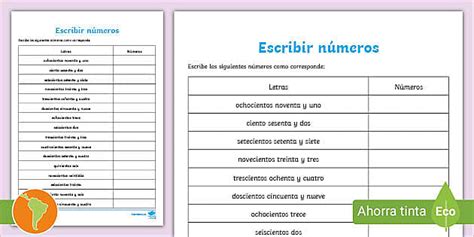 Actividad Escribir Los Numeros Gu A De Trabajo Twinkl