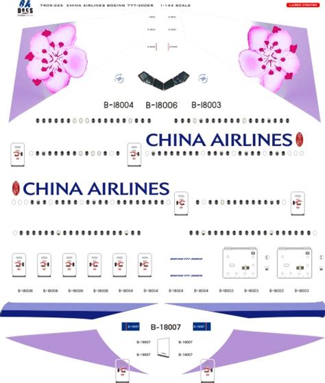 8aDecs Decals Catalogue China Airlines BOEING 777 300ER