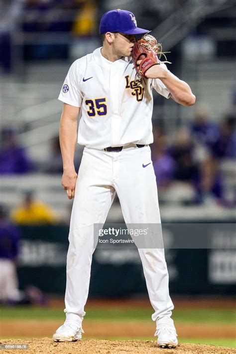 Lsu Tigers Right Handed Pitcher Alex Lange Throws A Pitch During A