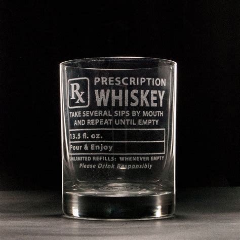 Prescription Whiskey Engraved Whisky Glass Laser Engraved Etsy