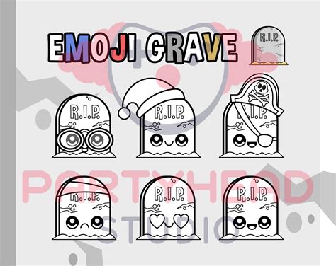 Halloween - Emoji Emotion Faces Grave by KEITHART85