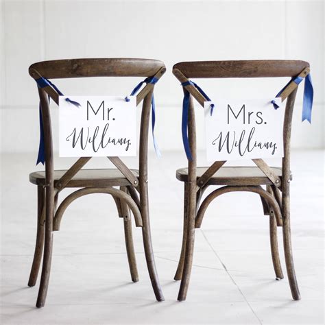 Mr And Mrs Chair Signs For Your Wedding Reception Emmaline Bride®