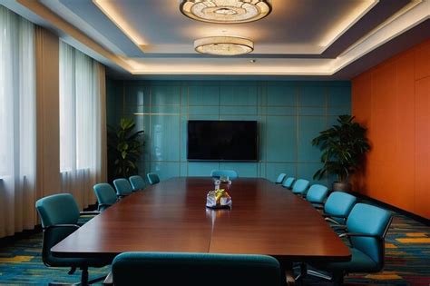 Premium Photo | Conference room with bright colorful decor