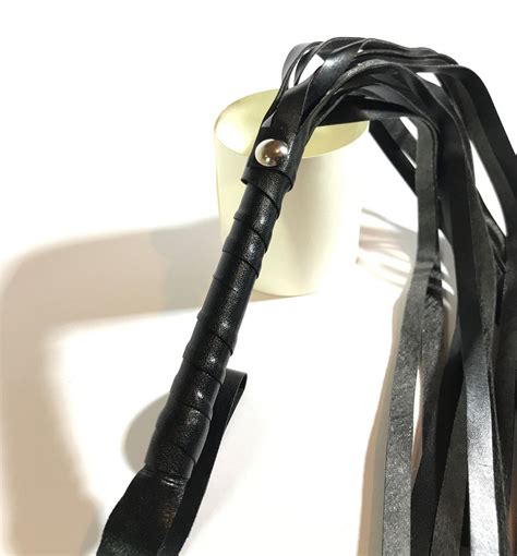 Black 42cm Pu Leather Sex Flogger Whip Master Whip Bdsm Etsy