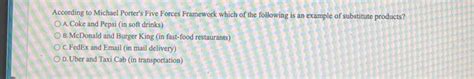 Solved According to Michael Porter's Five Forces Framework | Chegg.com