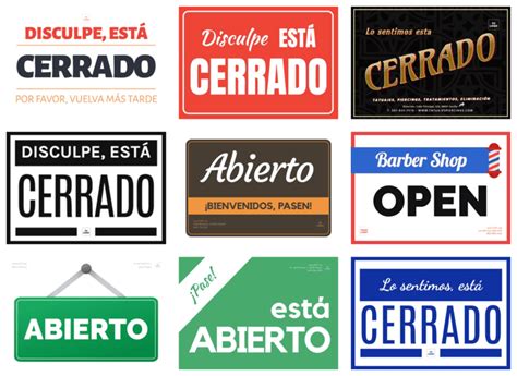 Carteles De Abierto Cerrado Personalizables Para Imprimir