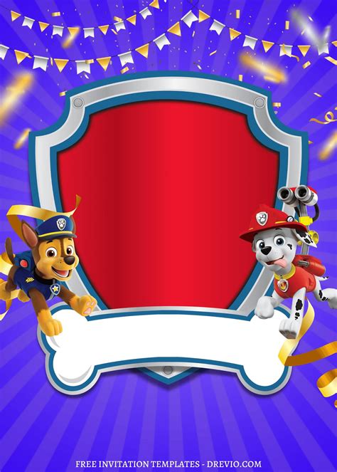 Download 9 Awesome Super Puppy Paw Patrol Canva Birthday Invitation