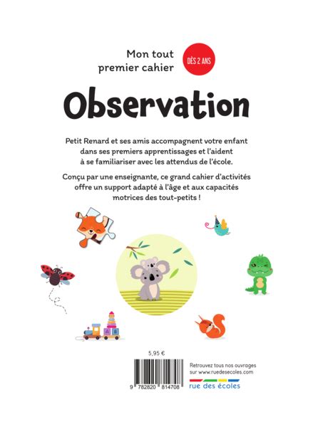 Mon Tout Premier Cahier D Observation D S Ans Ditions Rue Des Coles