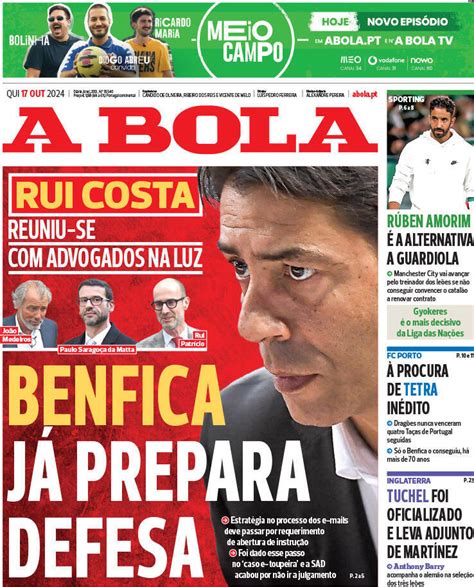 Capa Jornal A Bola Outubro Capasjornais Pt