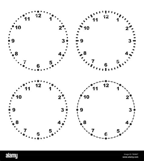 Ensemble de 4 horloge moderne modèles vierges pour votre conception