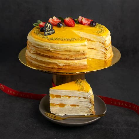 Mango And Passion Crepe Cake Slice Junandus