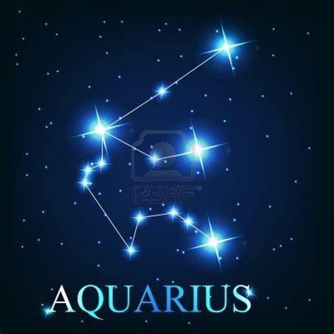 13008336 Vector Of The Aquarius Zodiac Sign Of The Beautiful Bright Stars On The Background Of