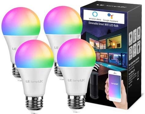 LampUX Smart WiFi A19 E26 Light Bulbs Pack Of 2 Units LE