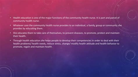 Roles And General Functions Of Community Health Nurse Ppt