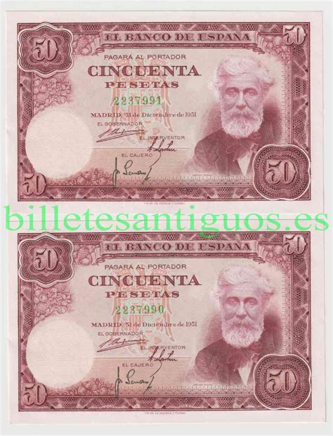 Spain P Pareja Pesetas Anverso Billetes Antiguos