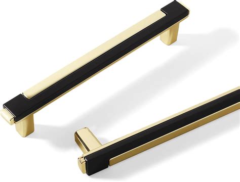 Kcmwsy 5 Pack Black And Gold Cabinet Pulls Kitchen Cabinets Handles