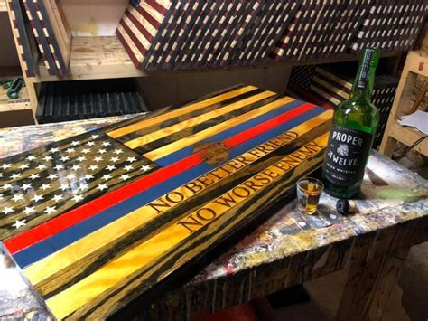 Laser Engraving At Veteran Made Woodworks Wooden Flag Wood Flag