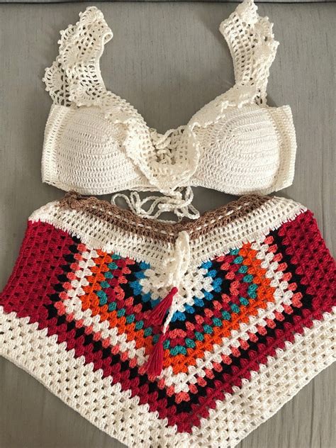 Biquíni De Crochê Conjunto Short E Cropped No Elo7 Toque De Crochê