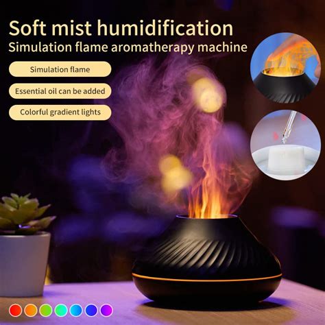 New Volcanic Flame Aroma Diffuser Essential Oil Lamp Ml Usb Portable