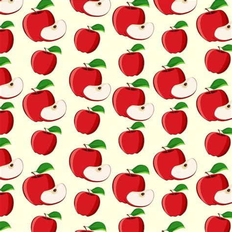 Premium Vector | Red apple fruit background pattern