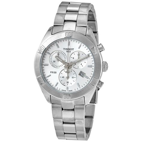 Tissot Pr Sport Chic Chronograph Quartz Silver Dial Watch T