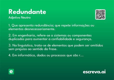 O Que E Redundante - Redundante - Significado e Sinônimo - escreva.ai