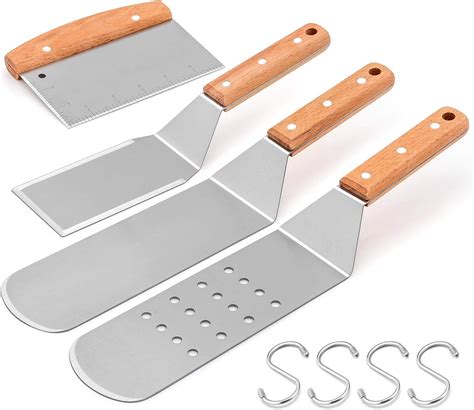 Amazon Hasteel Metal Spatula Set Of Stainless Steel Griddle