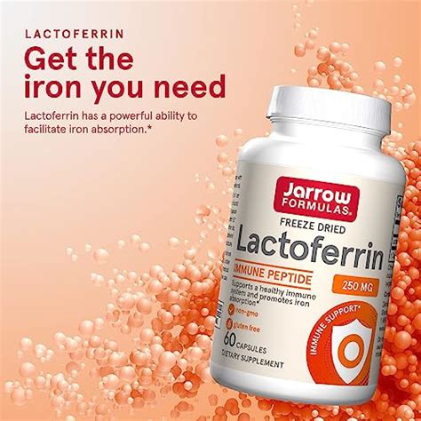 Jarrow Formulas Lactoferrin 250 mg - 60 Capsules - Glycoprotein ...