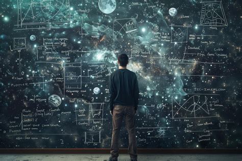 Premium Photo | Man studying astrophysical equations and stars A man is ...