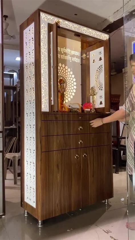 Pocket door with slide on table mandir design – Artofit