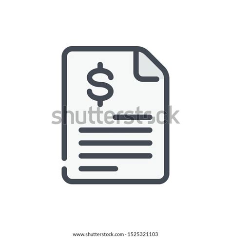 Stock vektor Invoice Color Line Icon Payment Tax bez autorských