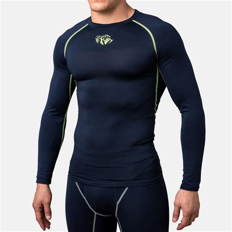 Компрессионная футболка Peresvit Air Motion Navy Flu Yellow Long Sleeve ...