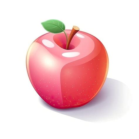 Premium Vector Isometric Vector Pink Lady Apple On White Background