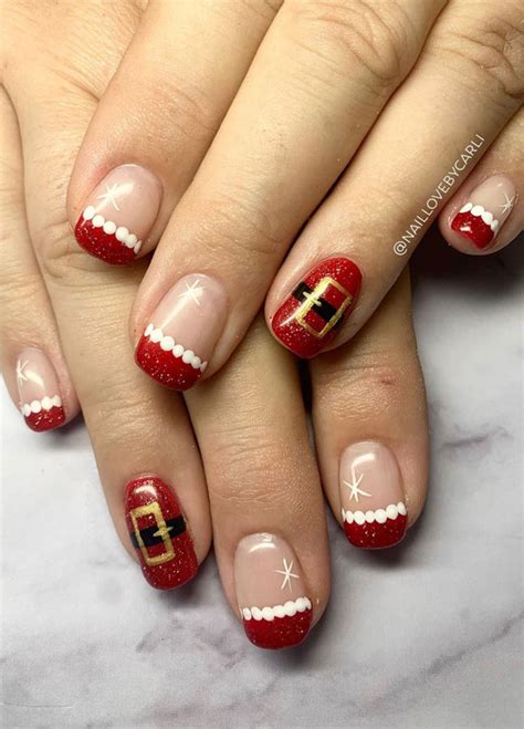 Pretty Festive Nail Colours Designs Cute Santa Nails