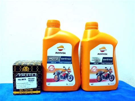 ชุดน้ำมันเครื่องrepsol 2 กระป๋อง กรองน้ำมันเครื่อง 1 ชิ้น Th