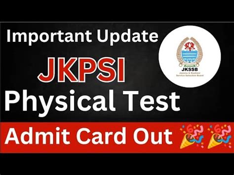 JKPSI Physical Test Admit Card Out JKSSB UPDATES YouTube