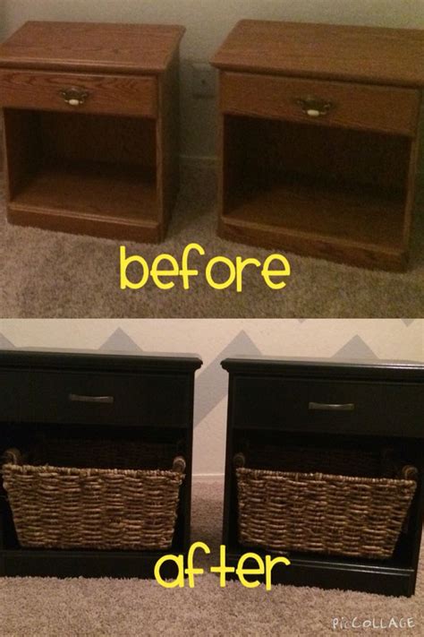 DYI Night Stands Sanded Them Down By Hand Pretty Easy Gave 2 3 Coats