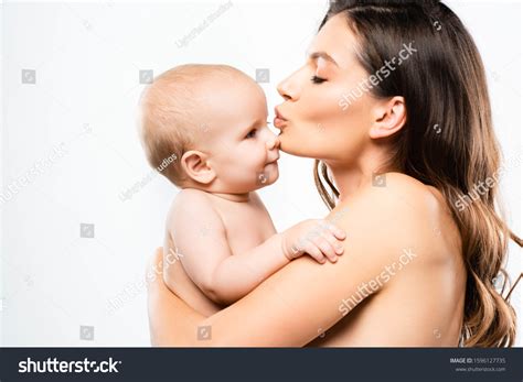 Portrait Attractive Naked Mother Hugging Kissing Stock Photo Shutterstock