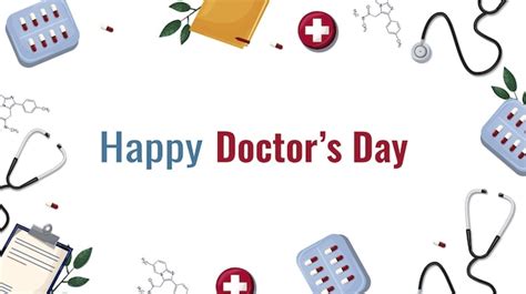 Premium Vector Doctors Day Banner Template Postcard Pills Formulas