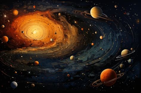 Premium Photo | Solar system planets and Milky way awesome science ...