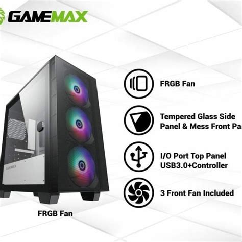 Jual Pc Case Gaming Gamemax Aero Mini Frgb Tempered Glass Micro Atx