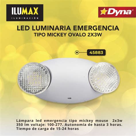 Led Luminaria Emergencia Mickey Ovalo X W Dyna Cia S A