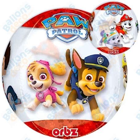 Ballon Pat Patrouille Orbz Multicolores Paw Patrol Ballonsdeco