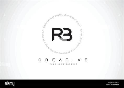 Rb R B Logo Design With Black And White Creative Icon Text Letter