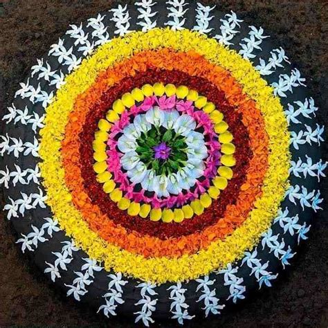 Latest Flower Rangoli Designs For Indian Festivals - Trending F