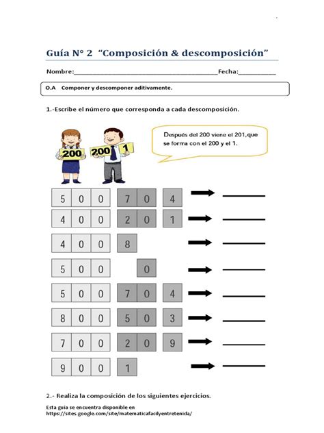 Segundo Guía 2 Composición Y Descomposición Aditiva Pdf