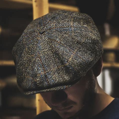 PEAKY BLINDERS Genuine Scottish Harris Tweed 8 Panels Newsboy Cap Apple